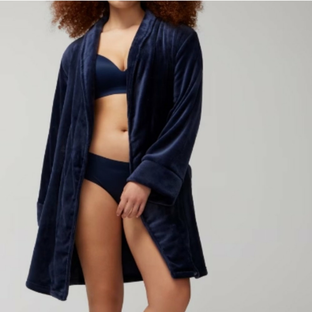 Soma Plush Nightfall Robe XXL NEW Cozy Comfy Plush Cabin Short Loungewear Soft